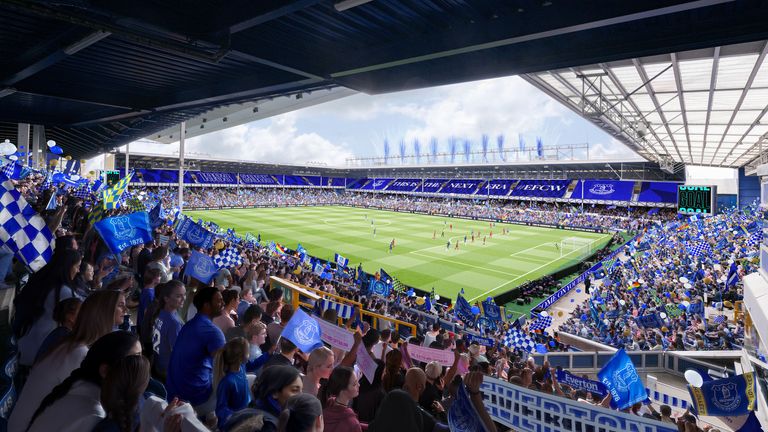 A conceptual image of Goodison Park on an Everton Women matchday (credit: Everton FC)