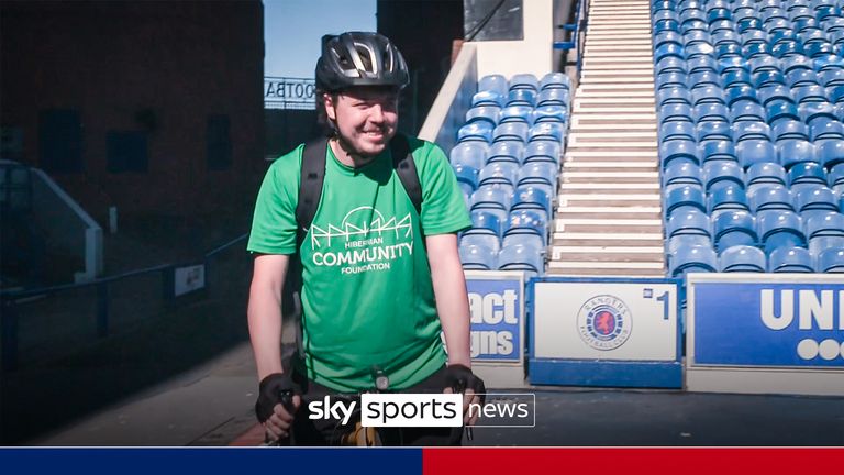 Hibernian fan cycles to every women's game this season for charity