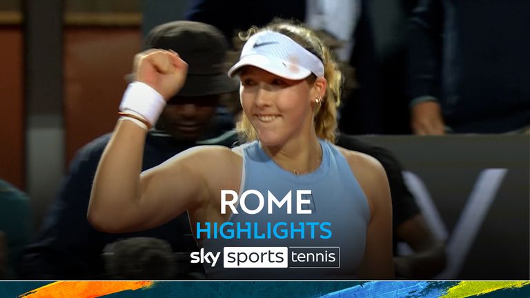 Highlights of the Italian Open match between Linda Noskova and Mirra Andreeva.