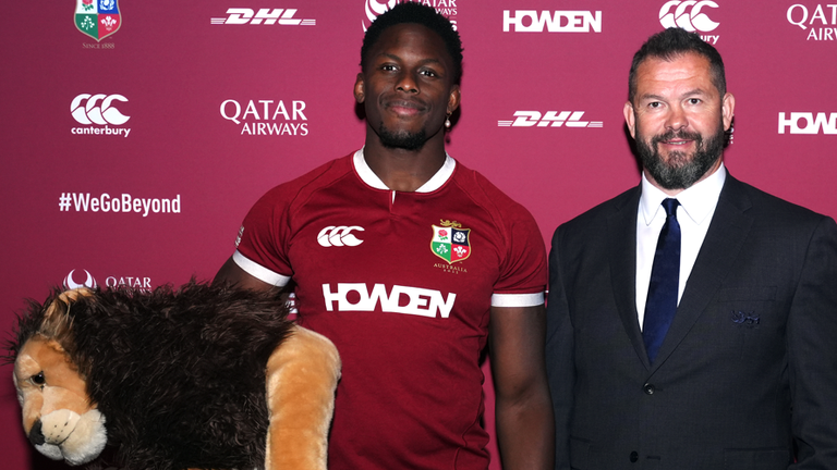 Maro Itoje and Andy Farrell, British and Irish Lions