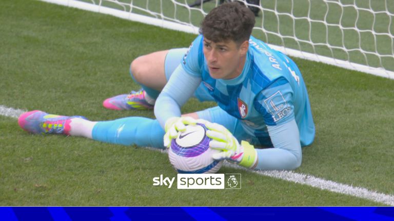 Kepa saves from Trossard