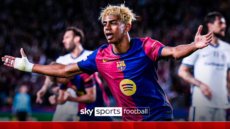 Lamine Yamal for Barcelona against Inter Milan.