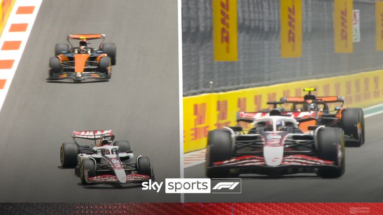 Lando Norris had to dodge around Esteban Ocon in a close call during practice one at the Miami Grand Prix.