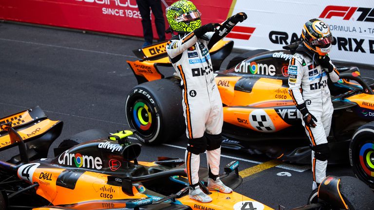 #4 Lando Norris (GBR, McLaren F1 Team), F1 Grand Prix of Monaco at Circuit de Monaco on May 25, 2025 in Monte-Carlo, Monaco. (Photo by HOCH ZWEI) Photo by: HOCH ZWEI/picture-alliance/dpa/AP Images
