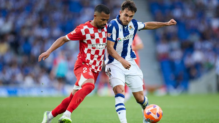 Martin Zubimendi in action for Rea Sociedad last season