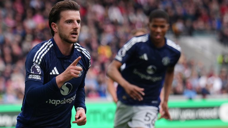 Mason Mount gave Man Utd an early lead Brentford