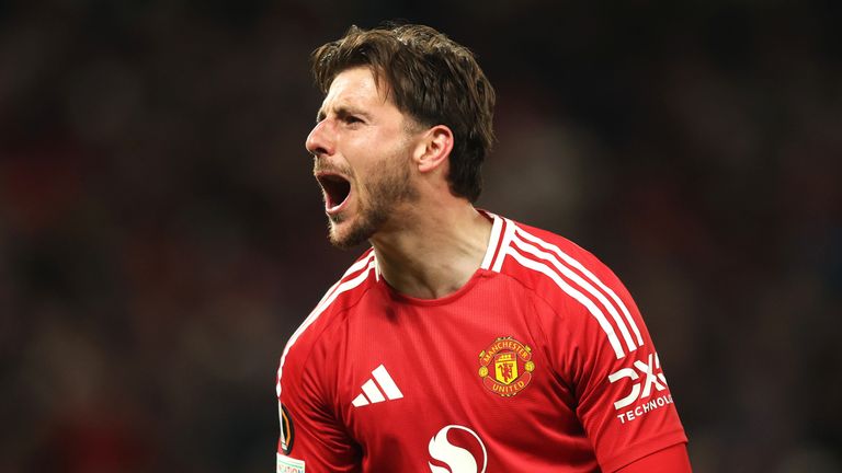 Mason Mount scored twice for Manchester United as they booked their place in the Europa League final