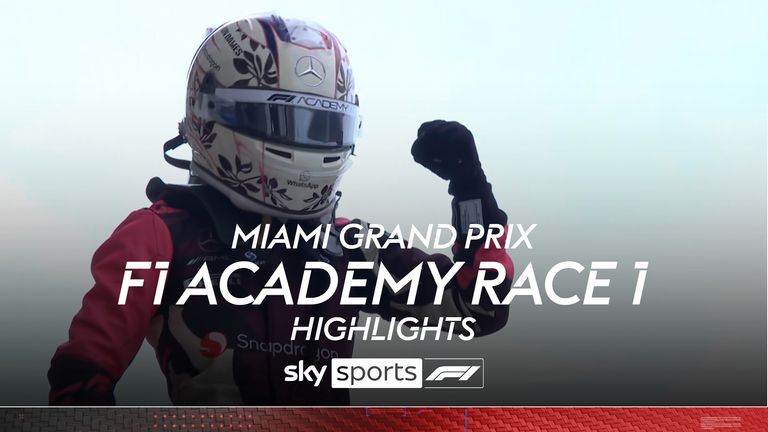 Highlights of the first F1 Academy race from the Miami Grand Prix.