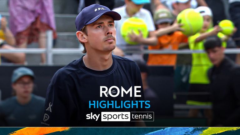 Highlights of Hugo Dellien vs Alex de Minaur from the Italian Open