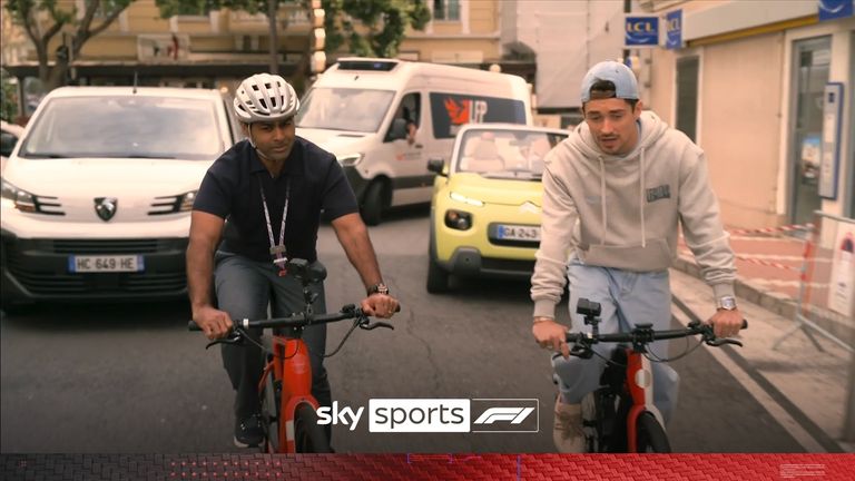 While cycling to the track from his apartment, Ferrari's Charles Leclerc discussed his hometown win in Monaco last year as well as Ferrari's difficult start to the season.