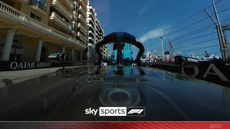 Mercedes driver George Russell was visibly frustrated on the 360-degree onboard camera after he cut the corner to overtake Alex Albon at the Nouvelle Chicane, which saw him receive a drive-through penalty in Monaco.
