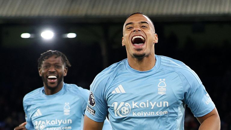 Murillo celebrates his equaliser at Crystal Palace 