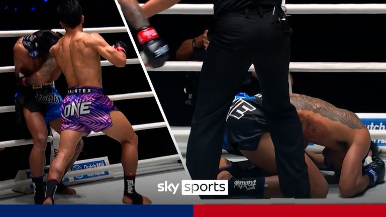 Panrit Lukjaomaesaiwaree brings Suksawat PK Saenchai's ONE Friday Fights debut to an early finish with a brutal stoppage with a liver shot in the main event.