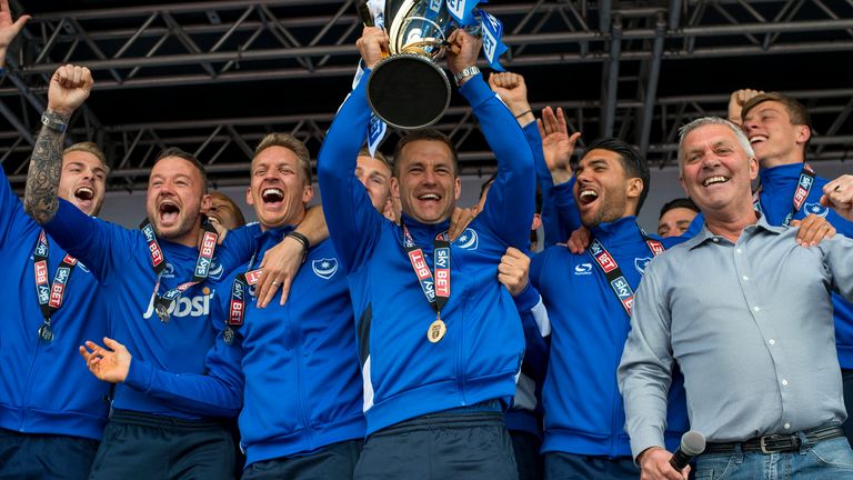 Cook's Portsmouth side won the League Two title in 2016/17