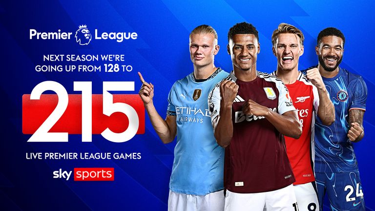 Sky Sports to offer 215 games in the Premier League next season