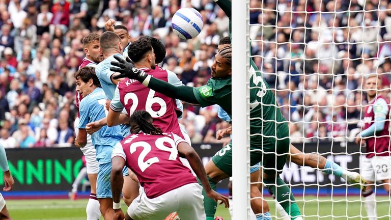 Nikola Milenkovic glances Anthony Elanga's free-kick into the net to double Nottingham Forest's lead at West Ham