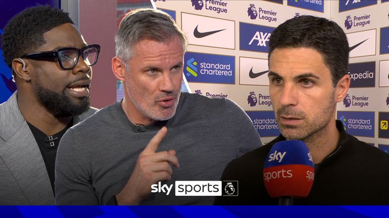 Micah Richards and Jamie Carragher give their reaction to Mikel Arteta's emotional post-match interview after Arsenal's 2-2 draw against Liverpoo