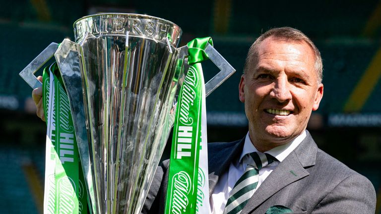 Brendan Rodgers led Celtic to a double this season 