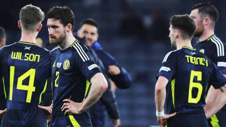 Scotland were relegated to Nations League group B following defeat to Greece last time out