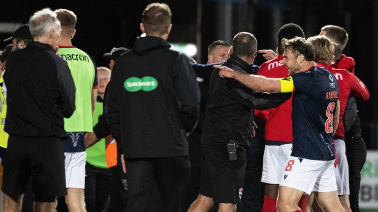 An altercation between Livingston fans and the Ross County coaching staff