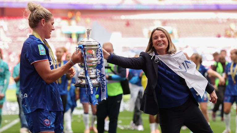 Sonia Bompastor and Millie Bright