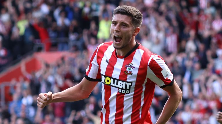 Ross Stewart of Southampton celebrates scoring