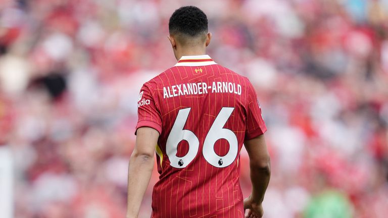 Trent Alexander-Arnold during the 2-2 draw with Arsenal at Anfield