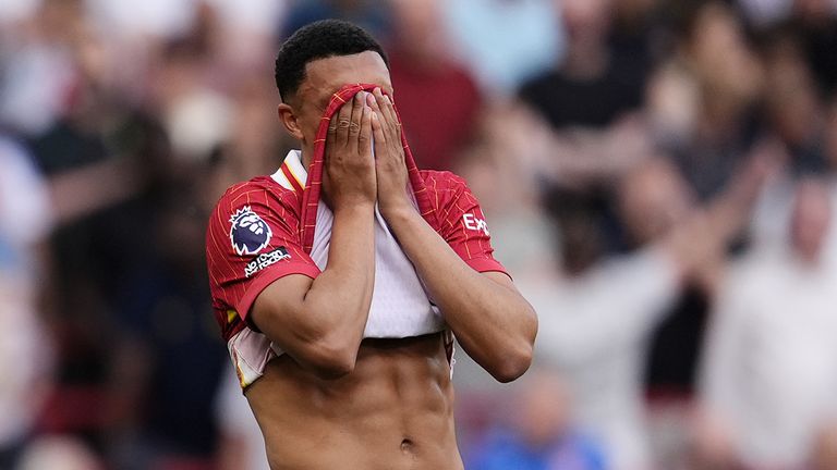 Trent Alexander-Arnold during the 2-2 draw with Arsenal at Anfield