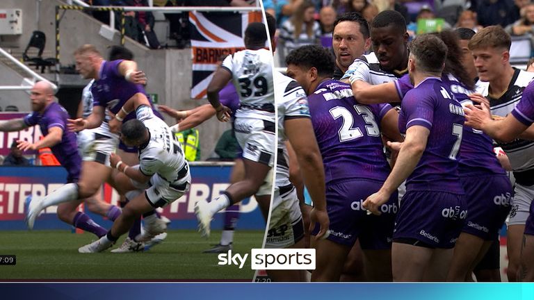 Huddersfield Giants' Tom Burgess was sent to the sin-bin after a shoulder-charge hit