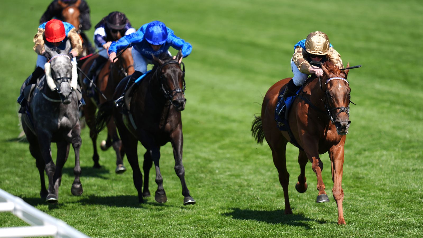 Royal Ascot: Crimson Advocate comes from last to first in Duke Of Cambridge Stakes for John and Thady Gosden