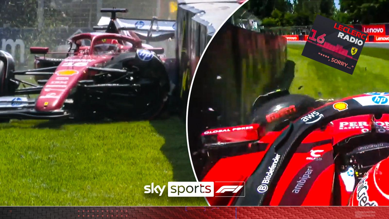 Leclerc brings out red flag with BIG smack into wall in practice!