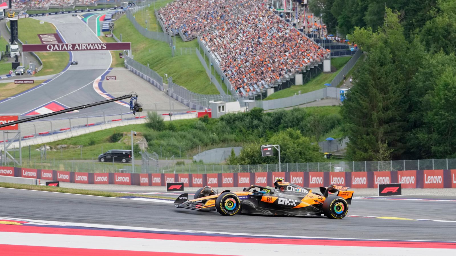 Austrian GP: Ferrari struggling as Russell battles McLarens in practice LIVE!