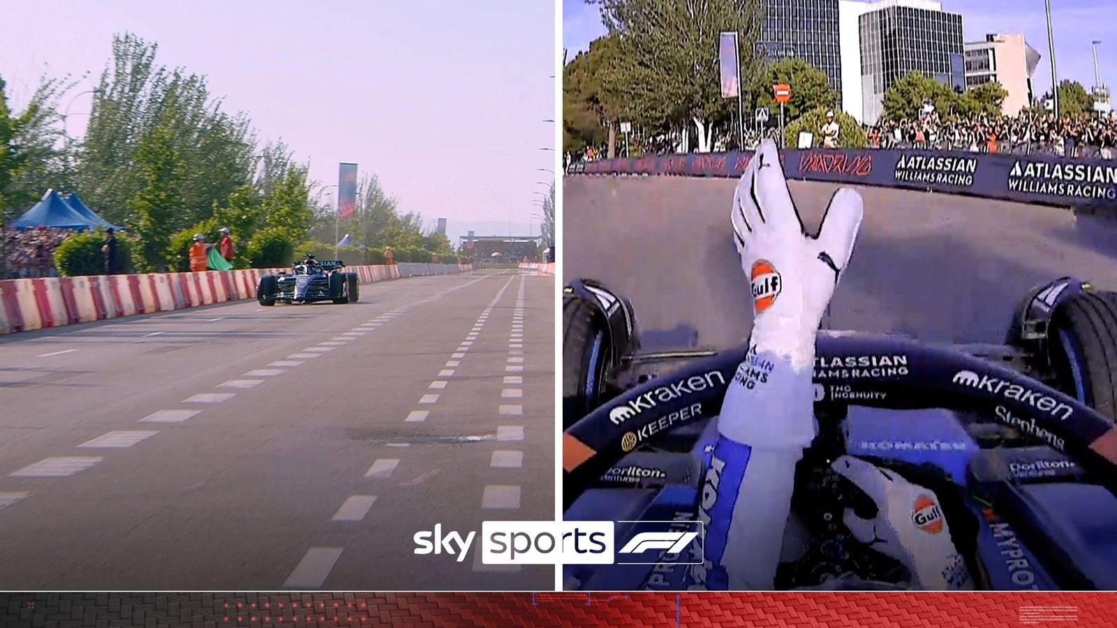 FIRST LOOK! Sainz drives his Williams around BRAND NEW Madrid track