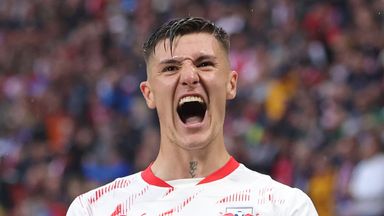 Image of RB Leipzig striker Benjamin Sesko is thought to prefer a move to Manchester United over Newcastle this summer