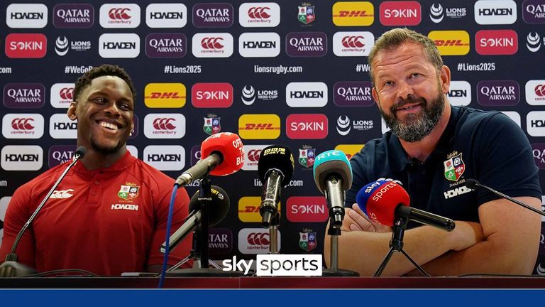 The captain of the British and Irish lions Maro Itoje (left) and head coach Andy Farrell.