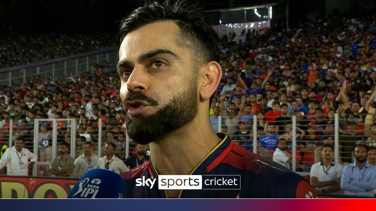 Virat Kohli reacts to winning the his first IPL title with the Royal Challengers Bengaluru after being the Punjabi Kings. 