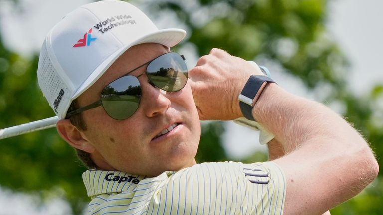 Ben Griffin struck from the fifth teenager during the last round of the Memorial Golf Tournament on Sunday, June 1, 2025 in Dublin, Ohio. (AP Photo/sue huge)