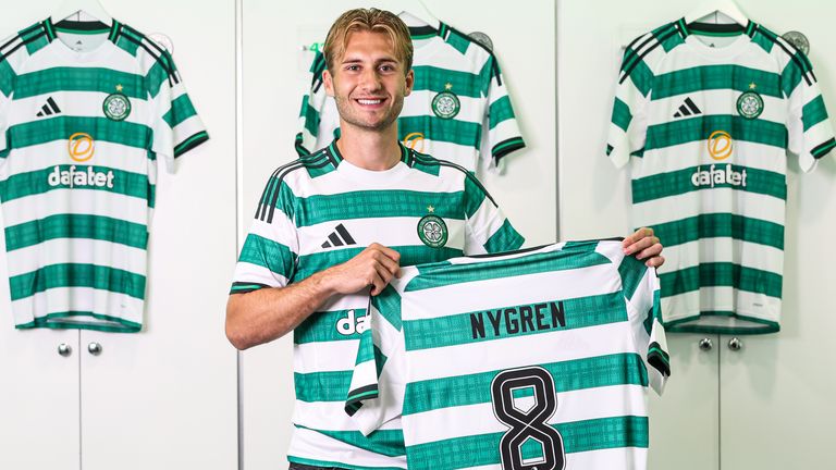 GLASGOW, SCOTLAND - JUNE 27: Benjamin Nygren is pictured as he signs for Celtic, at Celtic Park, on June 27, in Glasgow, Scotland.  (Photo by Craig Williamson / SNS Group)