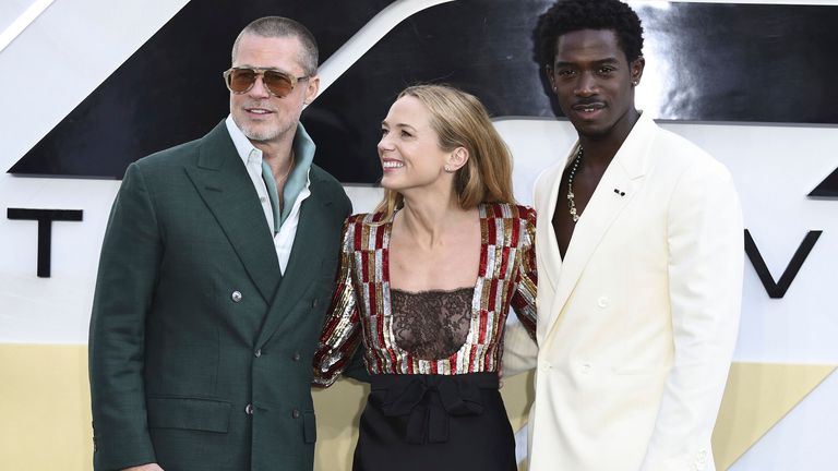 Brad Pitt, Kerry Condon and Drafon Idris in London in the F1 First EUROPEAN