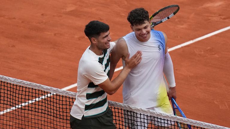 Alcaraz and Shelton have great respect for each other. (AP Photo/Christophe Ena)