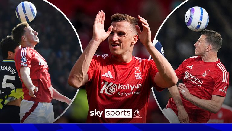 All of Chris Wood's headed goals in the 2024/2025 season for Nottingham Forest.