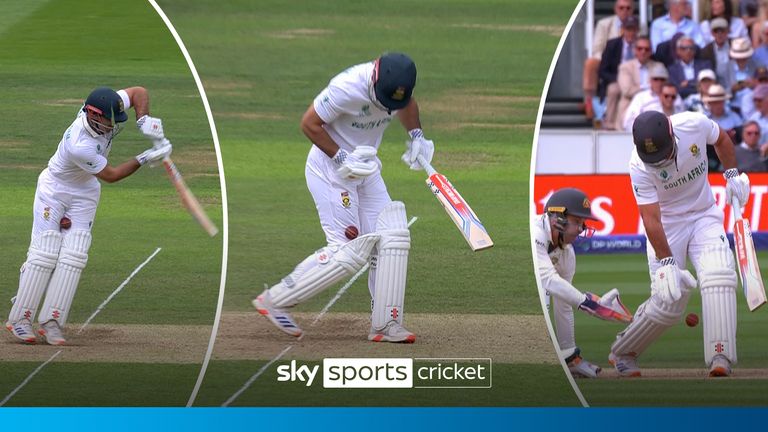 South Africa's David Bedingham was in the middle of a controversial moment at Lord's after the ball got caught up in his pad!