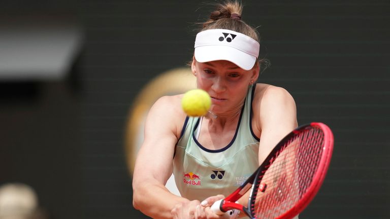 Kazakhstan's Elena Rybakina. (AP Photo/Christophe Ena)