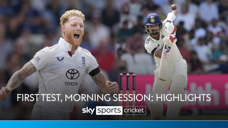 Highlights of the morning session of day one of the first Test between England and India. 