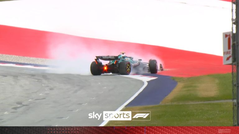 Fernando Alonso took a huge spin when doing his outlap during P1 of the Austrian Grand Prix.