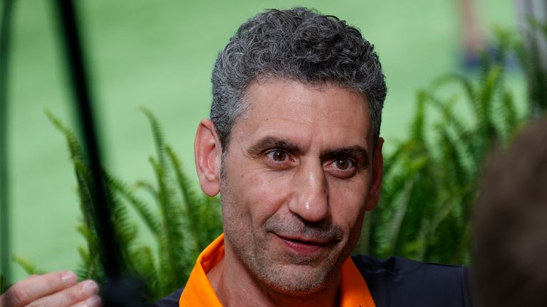 MIAMI GARDENS, FL - MAY 01: Team principal of McLaren Formula 1 team Andrea Stella is being interviewed during media day prior to the running of the F! Crypto.com Miami Grand Prix on May 01, 2025 at Miami International Autudrome in Miami Gardens, FL. (Photo by Jeff Robinson/Icon Sportswire) (Icon Sportswire via AP Images)