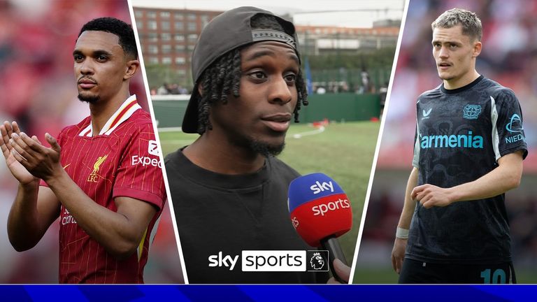 Liverpool's Jeremie Frimpong speaks about filling Trent Alexander-Arnold's boots and what Florian Wirtz will bring to the club.