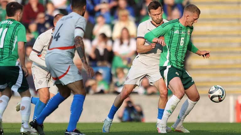 Northern Ireland's George Saville during the win against Iceland
