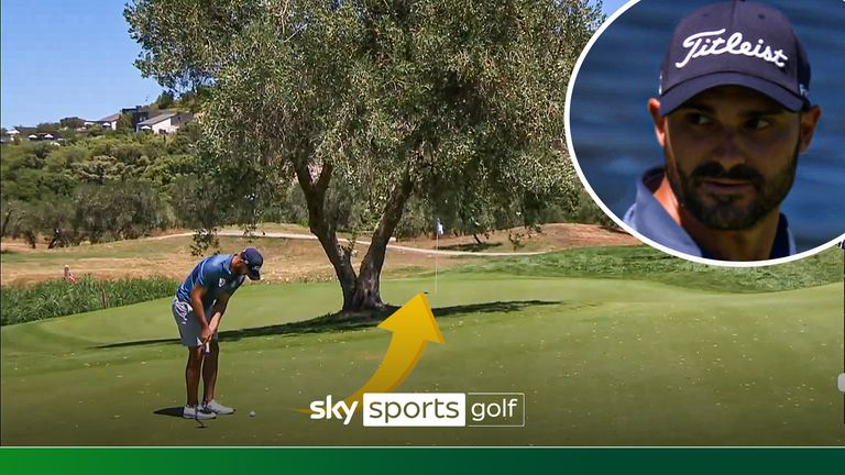 Remarkable golf shot from Clement Sordet in the Italian Open.