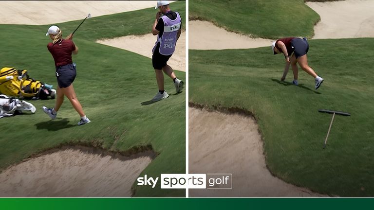 Maja Stark couldn&#39;t contain her frustration at the KPMG Women&#39;s PGA Championship as she snapped her putter, forcing her to putt with a wedge!
